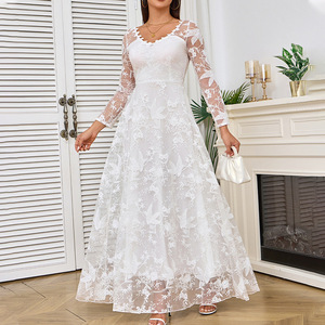 093 Nuevos Vestidos de Novia de Lujo, Vestidos de Novia Largos y Elegantes con Encaje Sexy y Cola Larga - Product Image 2