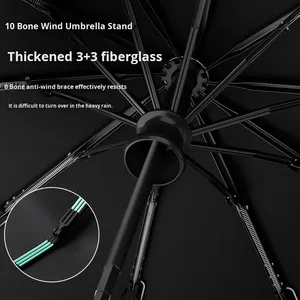 Modern 5cm Strap Iron Tube 70% Fully <b>Automatic</b> Opening Closing Dual-Use Business Travel <b>Umbrella</b> for Men Large Folding 105cm - Product Image 2