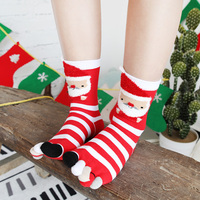 Chaussettes de vacances en coton de haute qualité pour couples, chaussettes à cinq doigts douces et légères