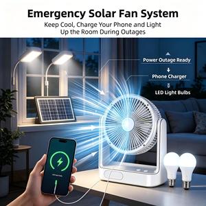 Ventilateur de refroidissement avec télécommande, recommandé pour le retour et le remplacement, nouvelle arrivée, ventilateur solaire extérieur avec batterie externe - Product Image 1
