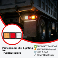 Luz Trasera LED de 280 mm de Alta Resistencia de 12 V 24 V, 97 LED, Luz de Freno, Direccional y de Reversa, Homologada por ECE, CCC y DOT para Vehículos Comerciales