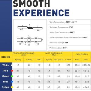 Conectores de alambre con sellado de soldadura, 180 piezas, empalmes surtidos, terminales termorretráctiles impermeables para reparación de cableado eléctrico - Product Image 3