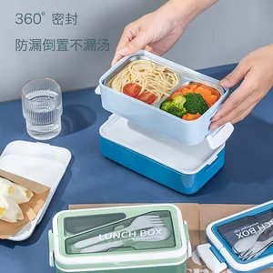 2023 Gloednieuwe Ontwerp Best Verkochte Bento Plastic School Kawaii Roestvrij Staal Bento Box Lunchbox