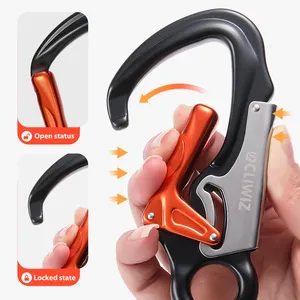 JRSGS Aluminum 35KN Auto Mountain Climbing Swivel Clip Snap Safety Hook Clip Hook Outdoor CE Aluminum Carabiner 7110TN