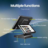 ComPOSxb POS1619D Sistema POS Táctil Todo en Uno de 15 Pulgadas con Impresora, Escáner y Caja Registradora - Pantalla Táctil Capacitiva, WiFi 2.4G/5G, Bluetooth