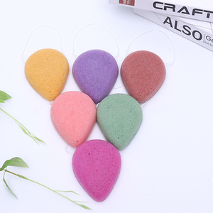 Nhãn Hiệu Riêng Tre Màu Đen Than Màu Hồng Màu Xanh Lá Cây Hữu Cơ Nước Drop Shipping <span class=keywords><strong>Konjac</strong></span> Miếng Bọt Biển Và Một Giọt Nước Mắt Drop Red Clay <span class=keywords><strong>Konjac</strong></span> Miếng Bọt Biển - Product Image 5