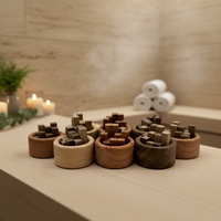 Diffuseur d'huiles essentielles en bois de hêtre en stock Diffuseur en bois naturel sans feu à petite pile pour la maison Hôtel Aromathérapie