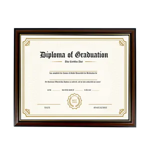 Çift kişilik matted üniversite mezuniyet A4 PS sertifika çerçevesi Diploma derecesi çerçeveleri altın jant ile 11x14 inç