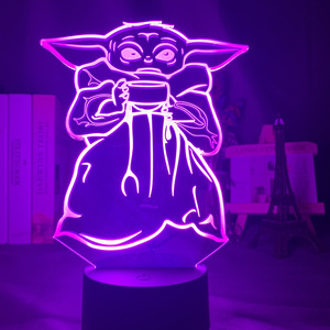 <span class=keywords><strong>Lampe</strong></span> de table LED 3D Illusion Nuit Étoilée à Changement de Couleurs en Acrylique pour Chambre d'Enfant, Cadeau pour Fan de Guerre - Product Image 3
