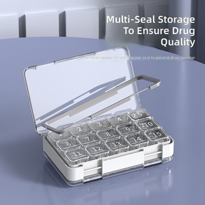 Light Luxury 30-Day Double-Layer Transparent Pill Box with Individual Compartments, Sealed Moisture-Proof, Portable Medicine Cas - Product Image 6