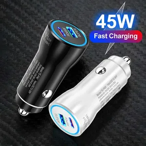 Cargador de Coche de 45W con Doble Puerto USB C PD3.0 QC3.0, Adaptador de Carga Rápida con Protección de Seguridad Avanzada, Compatible con Vehículos de 12V y 24V, 1 Unidad - Product Image 2