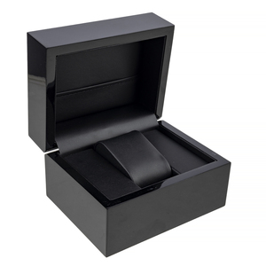 Boîte à montre de luxe en laque noire brillante avec intérieur en <span class=keywords><strong>cuir</strong></span> noir et poche pour carte, pour <span class=keywords><strong>homme</strong></span>, cadeau d'affaires - Product Image 3