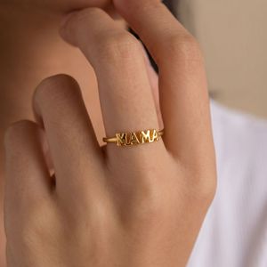 Collana da Donna Zijin alla Moda in Acciaio Inossidabile con Placcatura in Oro PVD, Ciondolo a Forma di Bambù con Zirconi e Scritta MAMA, Regalo per la <span class=keywords><strong>Festa</strong></span> della Mamma - Product Image 3