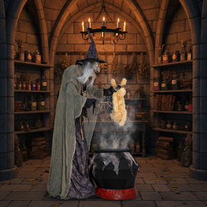 Décoration d'Halloween pour maison hantée, bar, salle d'évasion : Grand accessoire de sorcière cuisinière à induction électrique - Product Image 4