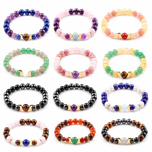 Nueva Llegada Transfronteriza: Pulsera de Cuentas de Piedra Natural Vintage para Hombre, Amatista, Piedra del Sol, Ágata Roja, Forma de Luna, Regalo para Yoga y Meditación - Product Image 2