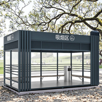 Structure en acier préfabriqué Kiosque temporaire extérieur Arrêts de bus Parcs desservant Bus en attente Sentry Box Shelter Shop Toilettes Maison