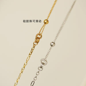 Stainless steel collar chain splicing chain Fried Dough Twists <b>ring</b> gold-plated jewelry women's <b>necklace</b> - Product Image 2