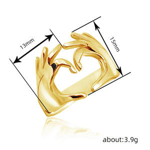 Anillo de aleación con manos entrelazadas, moderno, unisex, joyería de moda, regalo para él y para ella - Product Image 4