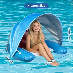 Tumbona Premium con Protección UV para Piscina - Toldo Desmontable de PVC Ecológico de Inflado Rápido para Diversión Acuática en Resorts, Secado Rápido y Sombra - Product Image 3