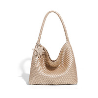 Sac hobo tissé doré grande capacité style bohème sac à bandoulière pour femme toutes saisons