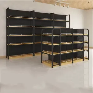 Estante de tienda de madera de estilo moderno para exhibición de productos