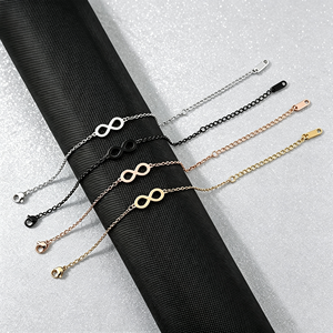 <span class=keywords><strong>Bracelet</strong></span> Symbole <span class=keywords><strong>Infini</strong></span> Ywyougang, <span class=keywords><strong>Bracelet</strong></span> Chaîne 4 Couleurs avec Pendentif <span class=keywords><strong>Infini</strong></span> pour Gravure Laser Personnalisée, Cadeau Bijou - Product Image 1