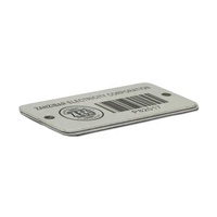 Etiqueta de Código de Barras Metálica Personalizada a Prueba de Agua, Etiqueta de Identificación de Activos con Código de Barras de Aluminio, Grabado Láser, Número de Serie, Etiqueta Adhesiva con Logotipo Metálico