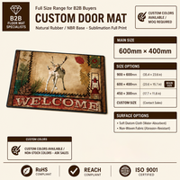 Tapis d'entrée personnalisé imprimé pour la porte d'entrée de la maison, le hall d'hôtel, le bureau, le magasin de détail, tapis de sol avec dos en caoutchouc, vente en gros