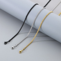Chaîne de collier en acier inoxydable 316 plaqué or noir PVD de haute qualité et durable, pour la fabrication de bijoux avec pendentif