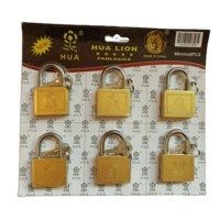 6 pièces en fer poli cadenas clé déverrouiller pas cher antivol ponçage cuivre peinture finition ouverture latérale serrure de porte en acier pour le marché chinois
