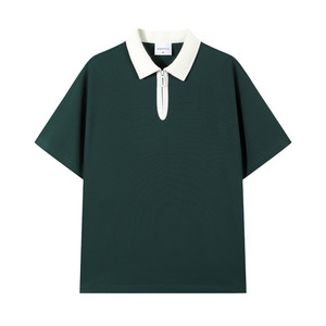 Camisa Casual de Media Cremallera para Hombre, Marca de Moda, Primavera Verano, 240g, Fibra de Poliéster, ODM, Holgada, Color Liso, Manga Corta, Estilo <span class=keywords><strong>Paul</strong></span> - Product Image 6