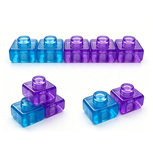 Bloques de Construcción Transparentes y Suaves de TPE, Tipo Gelatina, Montessori, Sensoriales, para Niños, Rompecabezas Apilables, Juguete Educativo para el Aula, Tema Animal - Product Image 2