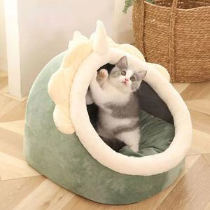 Betten für Hunde und Katzen Plüsch Katzen bett Hanf-inspirierter Winter Universal Semi-Closed Pet Nests Süße Katze Winter Warme Hunde nester - Product Image 4