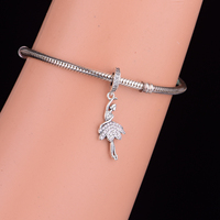 Manik-manik Perak 925 untuk Gelang Pan Charms, Desain Penari Balet, untuk Wanita dan Anak Perempuan, Perhiasan untuk Pesta