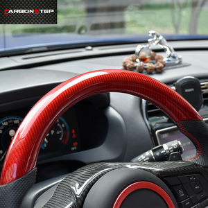 Volante personalizado de fibra de carbono para coche, volante rojo de fondo plano para <span class=keywords><strong>Jaguar</strong></span>, 2022 - Product Image 2