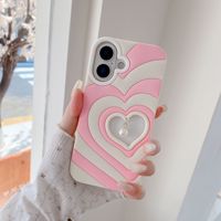 Coque de luxe en perles creuses en forme de cœur pour iPhone 17 16 Pro Max, design à bords ondulés, style estival, respirante et antichoc