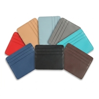 Dompet Kartu Kulit PU Grosir 3 Slot Kartu Dompet Tipis Logo Kustom Massal untuk Toko Ritel