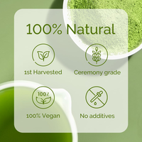 Boîte de matcha en métal à marque privée 30g 50g 100g, poudre de matcha de qualité supérieure de grade cérémonial, logo personnalisé, matcha en gros