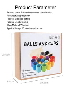 لعبة تصنيع البائعين انخفاض الشحن التجارة الإلكترونية كرات الطفل في أكواب لعبة خشبية ، لعبة - Product Image 4