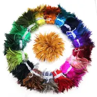 Natural Bleached Multi-Color Dyed Chicken Rooster Tail Feather for Carnival Samba Costume