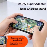 Chargeur rapide 240W avec support pliable détachable, boîtier durable en TPU et alliage de zinc, fabriqué en Chine