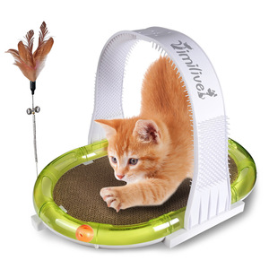 4-in-1 Multifunctional <b>Cat</b> Toy: <b>Scratching</b> <b>Post</b>, Rolling Ball, <b>Cat</b> Teasing Wand, Back Scratcher - Product Image 1