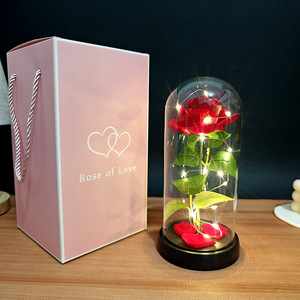 Rosa LED in Cupola di Acrilico, Fiore Artificiale con Luci Fatate Colorate a Batteria, Lampada Atmosfera Romantica per Lei - Product Image 6