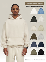 Sweat-shirt à capuche personnalisé pour homme, doublure velours 350G, coupe ample, couleur unie, broderie 3D, coupe-vent et confortable, collection automne/hiver