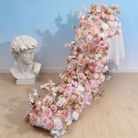 Décoration de scène de banquet personnalisable avec arche florale longue en fleurs artificielles en soie, idéale pour les mariages – Produit phare