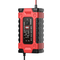 Foxsur nouveau 12V 10A/24V 5A 7 étages batterie mainteneur désulfateur chargeur plomb GEL STD AGM voiture moto impulsion réparation chargeur 10