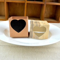 Boîte à bonbons en papier rétro en cuir de vachette avec boîte cadeau en forme de cœur ajourée pour les friandises, boîte à sachets de thé pour les bonbons et les collations