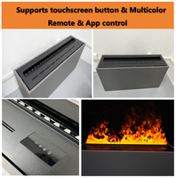 Cheminée électrique décorative à flamme LED 3D personnalisable, réglable, de luxe, 70/100/120/180/200 cm, avec vapeur d'eau