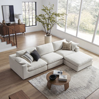 Ensemble de canapés modulaires sectionnels en tissu compressé sous vide, design moderne et luxueux pour hôtel et villa