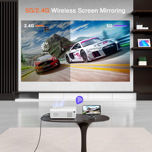 Máy chiếu Native 1080P di động, máy chiếu video, rạp chiếu phim tại nhà với Wifi, hỗ trợ Bluetooth, hỗ trợ máy chiếu 4K - Product Image 2